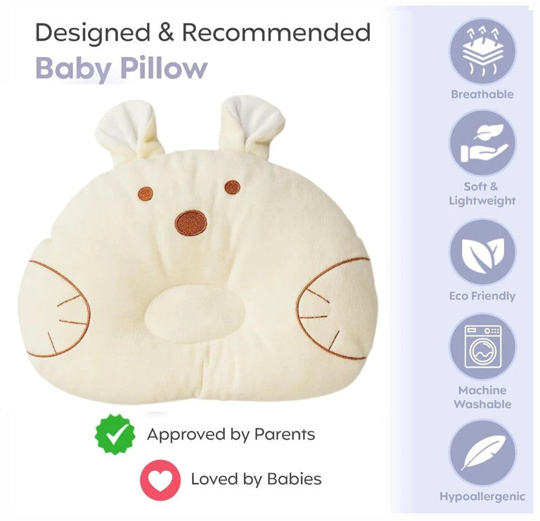 Cute & Comfy Bear Baby Neck Support Pillow - yellow