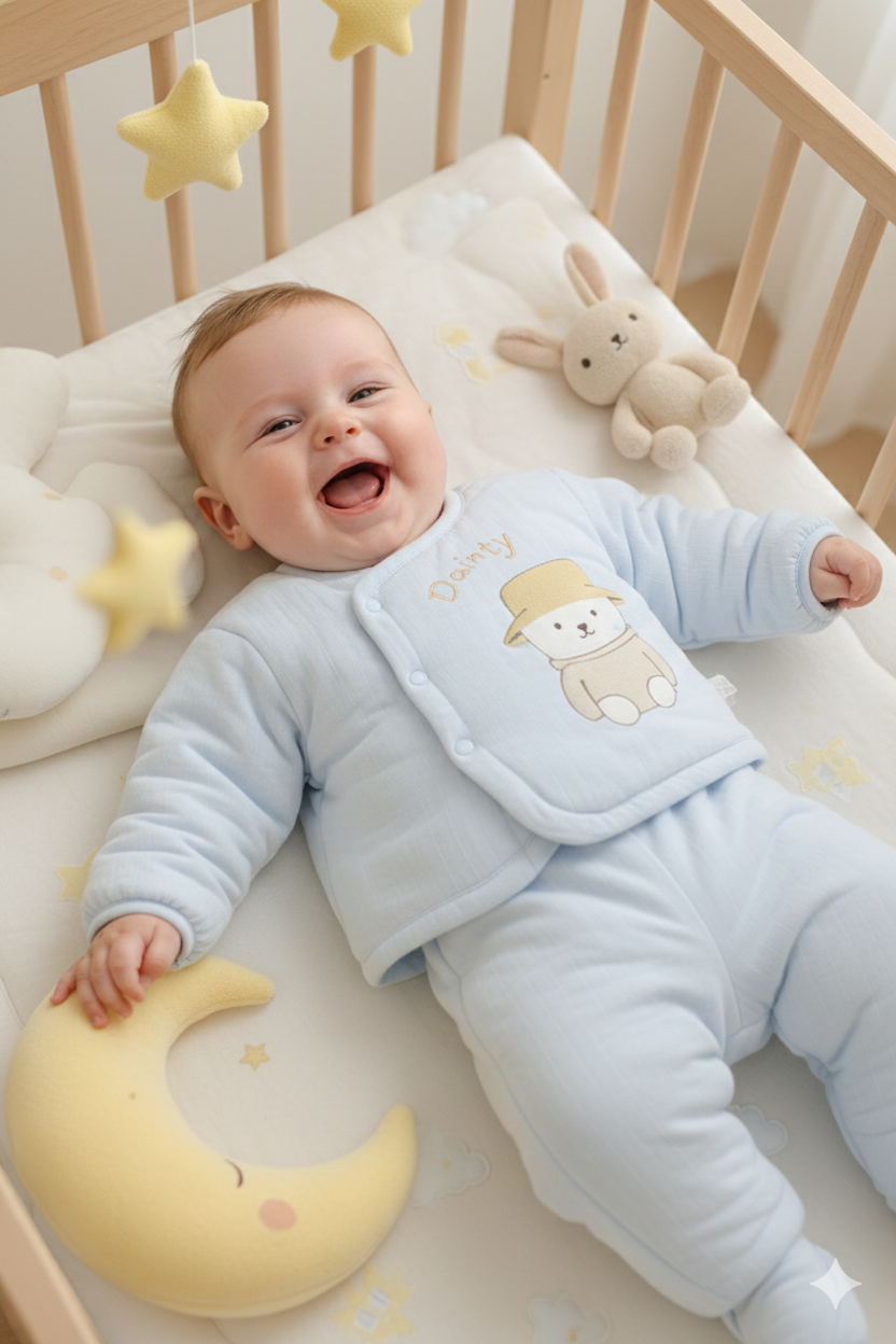 Premium Blue Velvet Snow Suit (6-9 months)