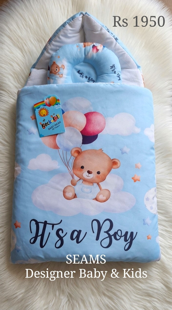Carrying nest/ sleeping bag Blue (Its a boy)