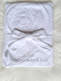 Cotton White Bear Wrapping Shawl