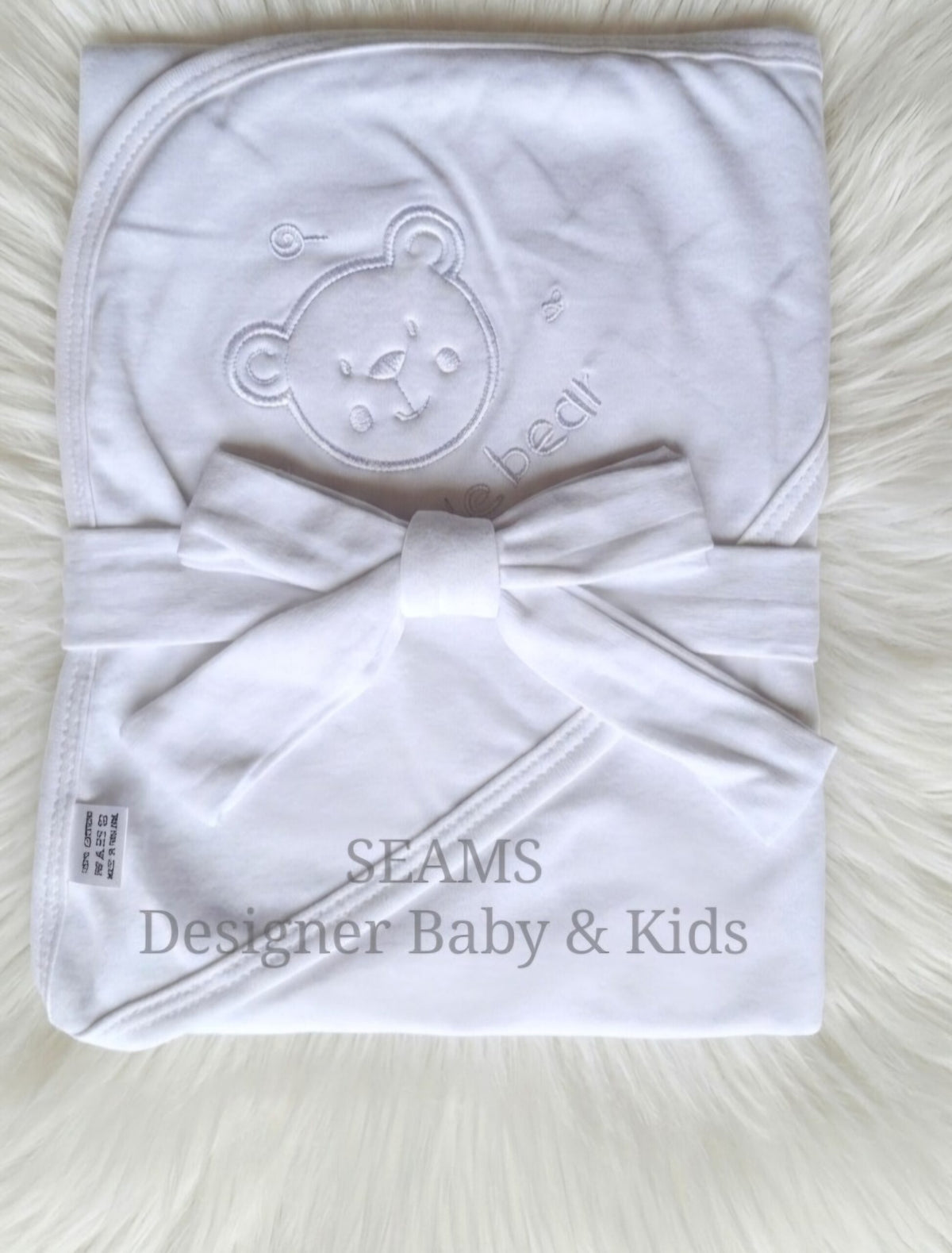 Cotton White Bear Wrapping Shawl