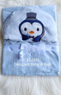 Cotton penguin Wrapping Shawl (Blue)