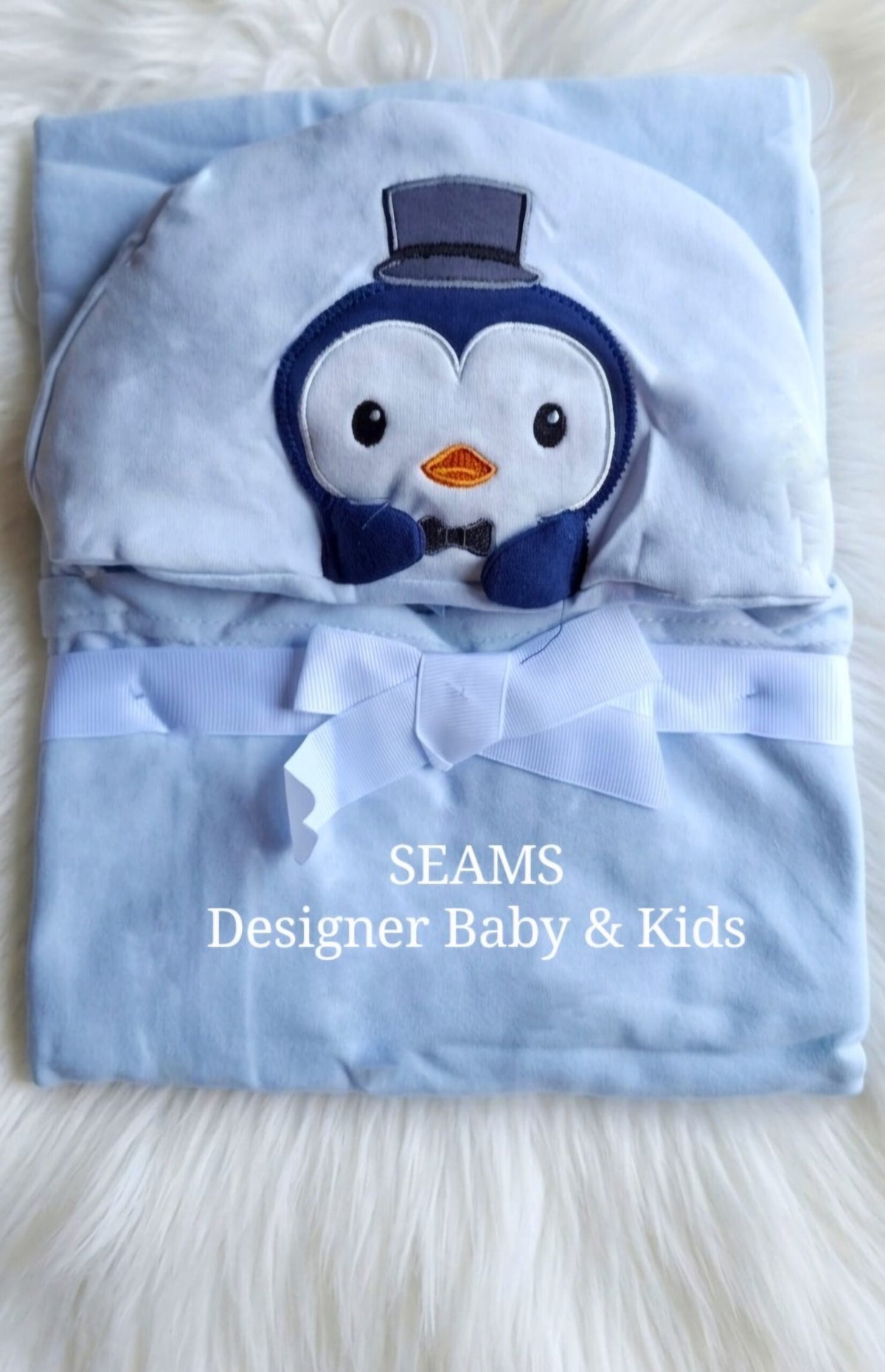 Cotton penguin Wrapping Shawl (Blue)