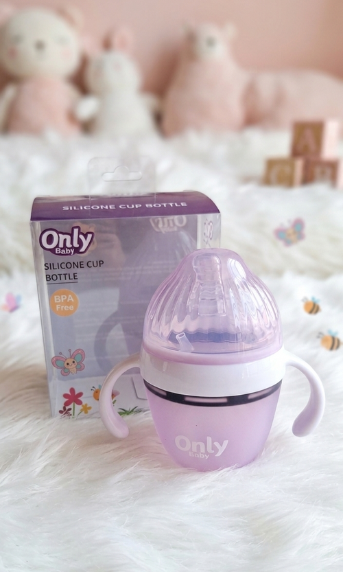 2-in-1 Silicone Sippy Cup & Feeder – Purple 5oz