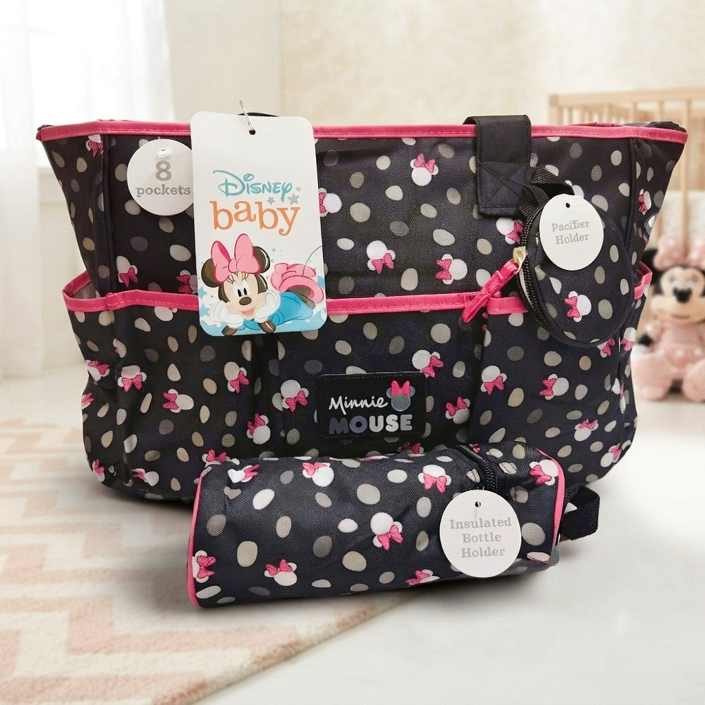 Multi-function Disney polka minnie bag 3pcs set