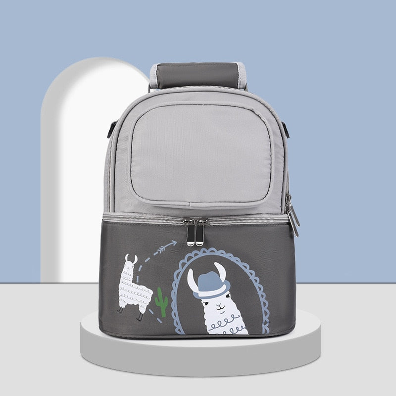 Luxury Waterproof Dual Compartment Baby Diaper Bag Grey