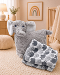 Baby Blanket with 3D Toy pillow grey elephant