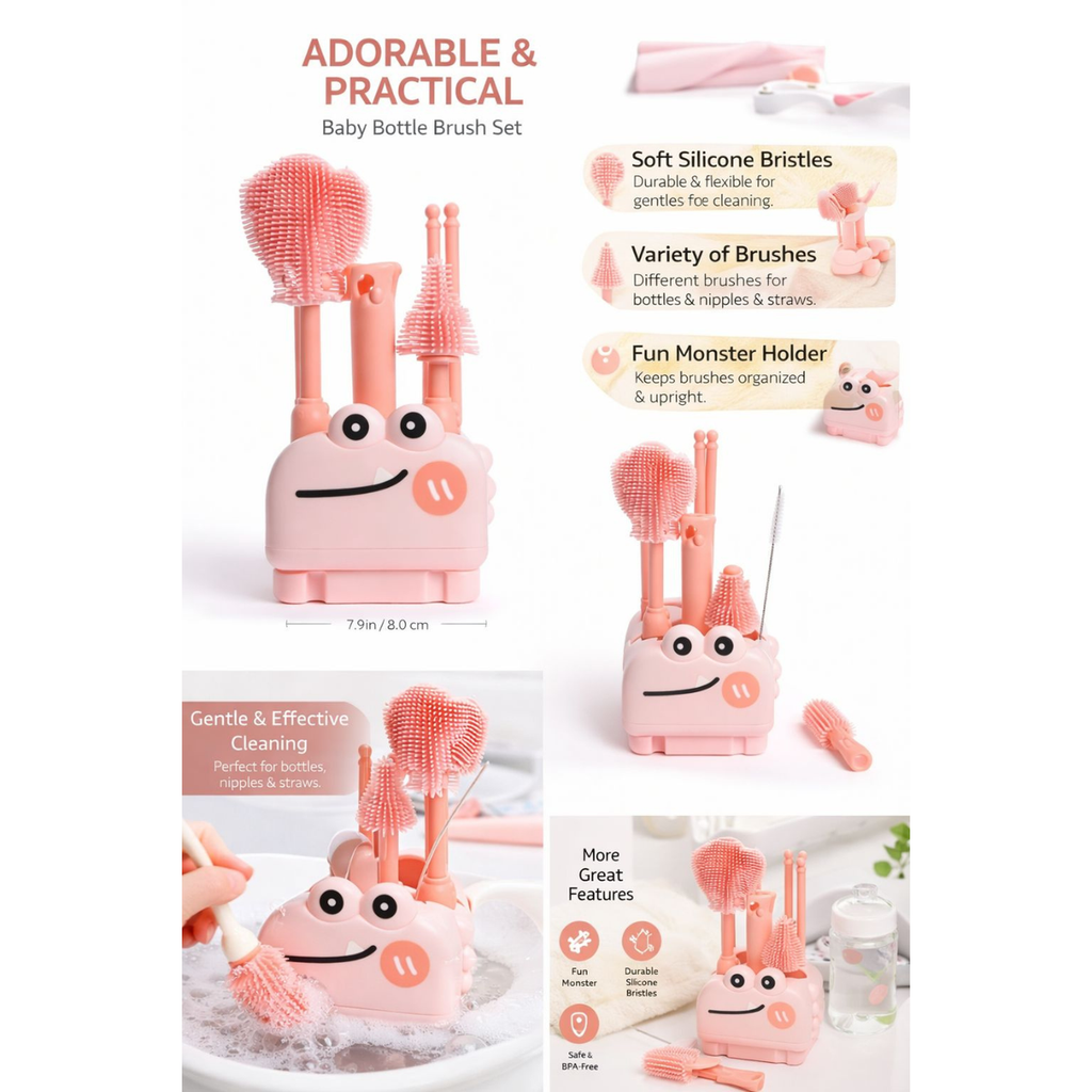 Portable Feeder brush set (pink)