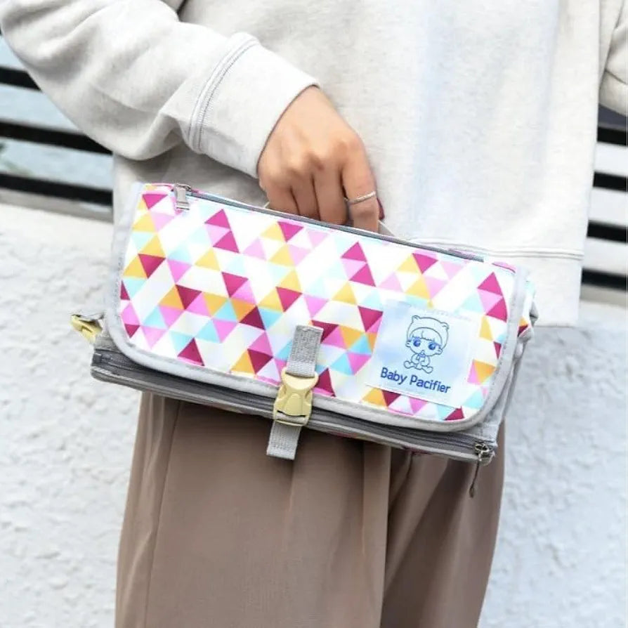 Multi-Functional Baby Changing Clutch- Black and grey