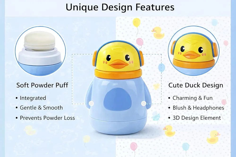 Cute Penguin powder puff - Blue