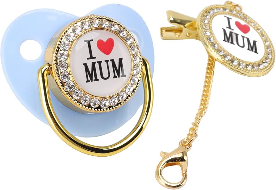 Fancy Pacifier with clip (Blue)