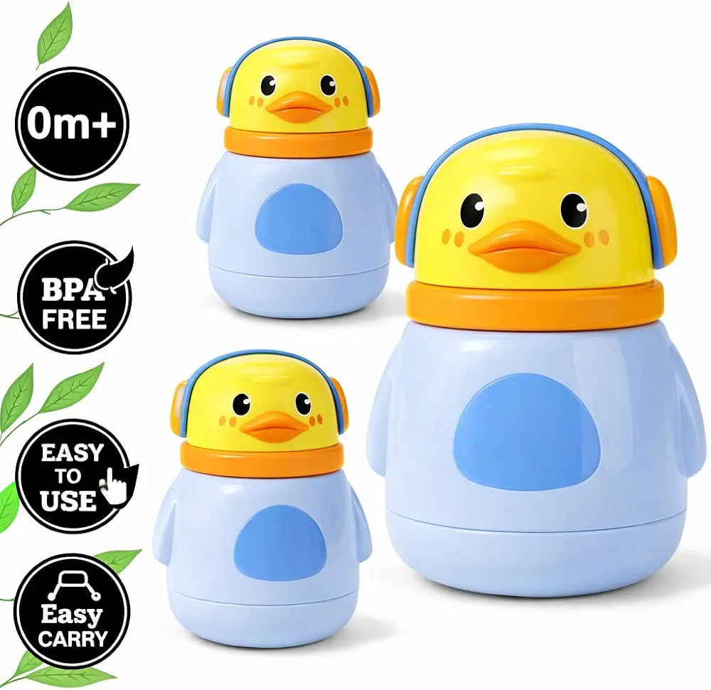 Cute Penguin powder puff - Blue