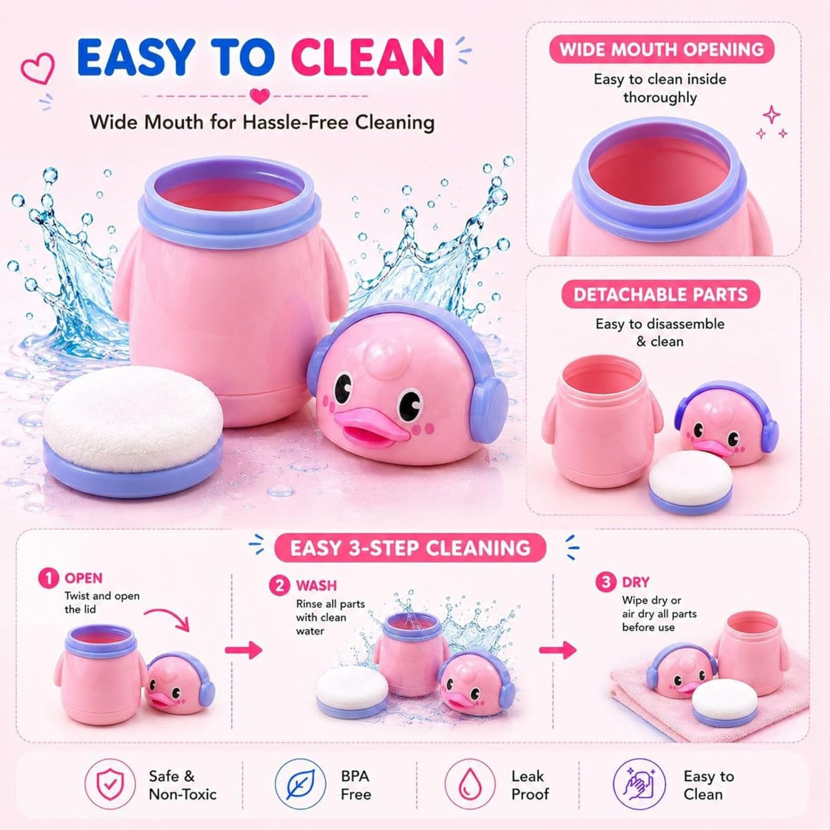 Cute Penguin powder puff - Pink