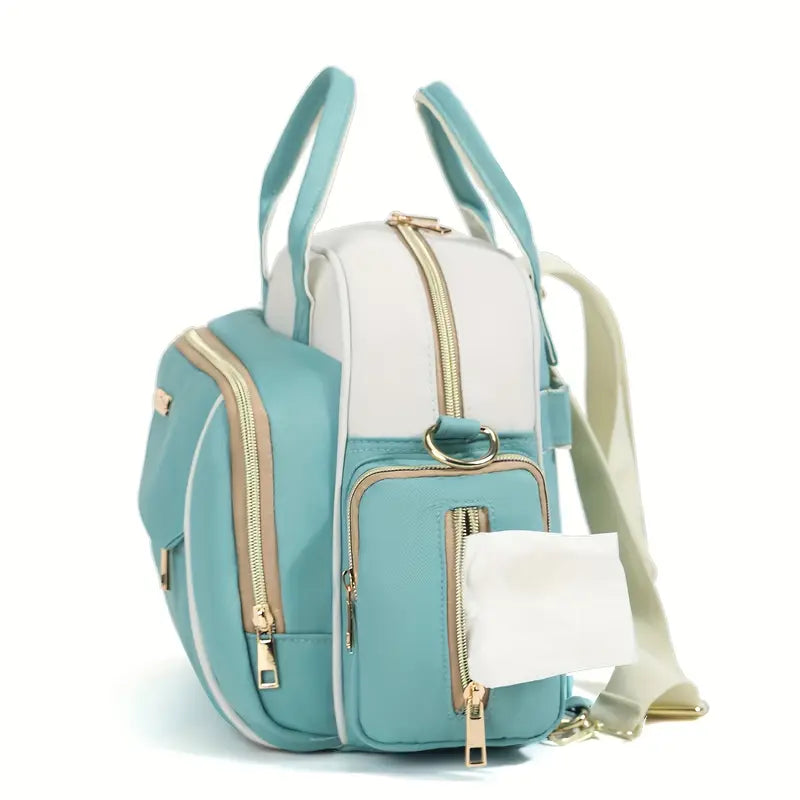 Ultra Luxurious Multi Pocket Mommy Bag Light blue
