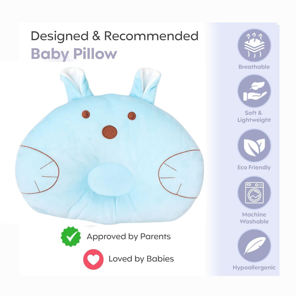 Cute & Comfy Bear Baby Neck Support Pillow - Blue