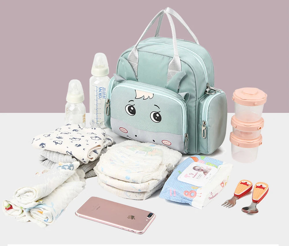 Premium Multi-function Mother Backpack Waterproof Diaper Bag Green