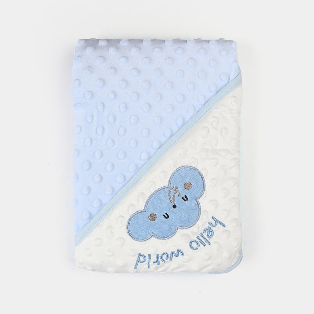 Infant Baby Minky Dot Wrapping Shawl - Blue Cloud