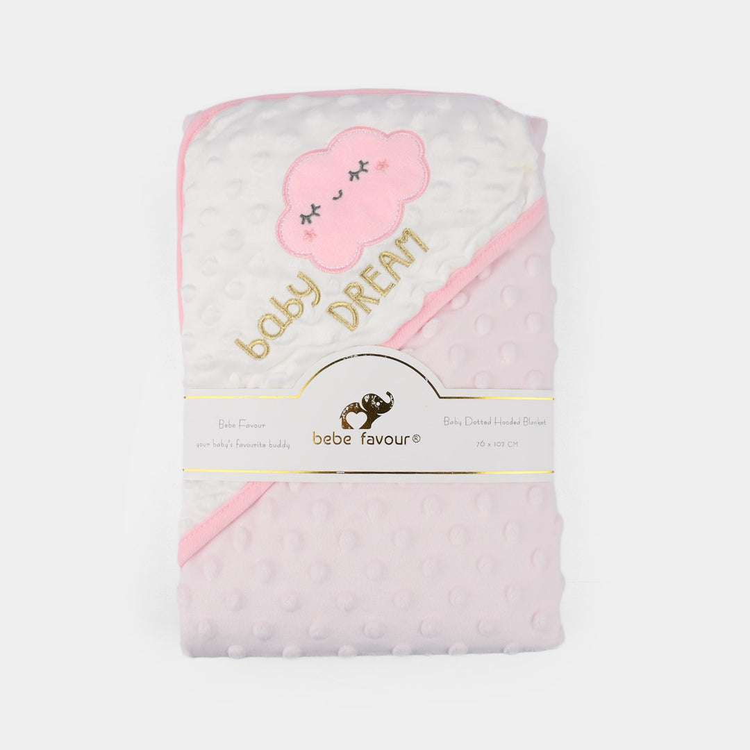 Infant Baby Minky Dot Wrapping Shawl- Pink Cloud