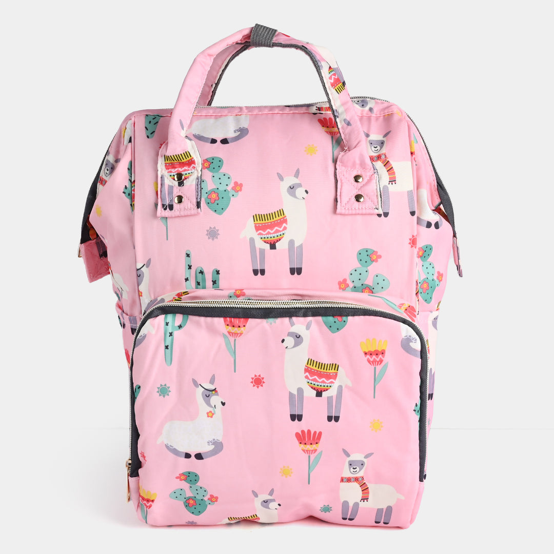 Waterproof Multi Pocket Mommy Bag pack Pink Lama