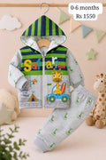 Cozy Safari Puffer Suit Green winter(3 Pcs)