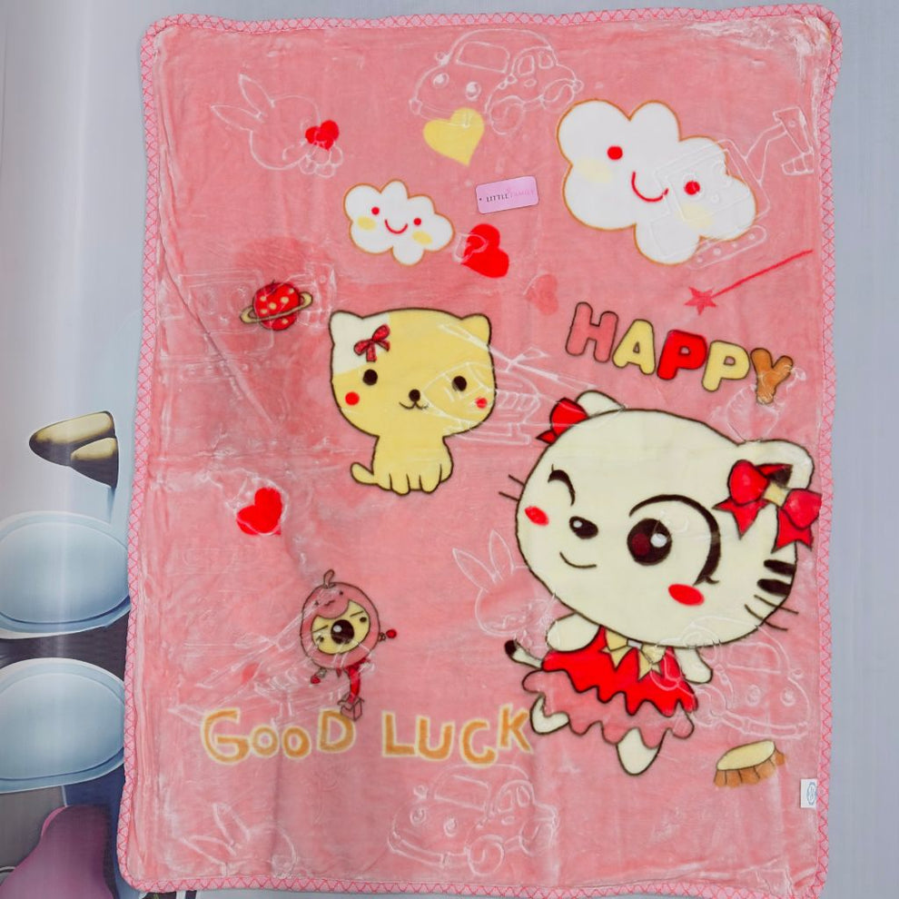 Plush Baby Blanket Large(Kitty Pink) 50"x40"