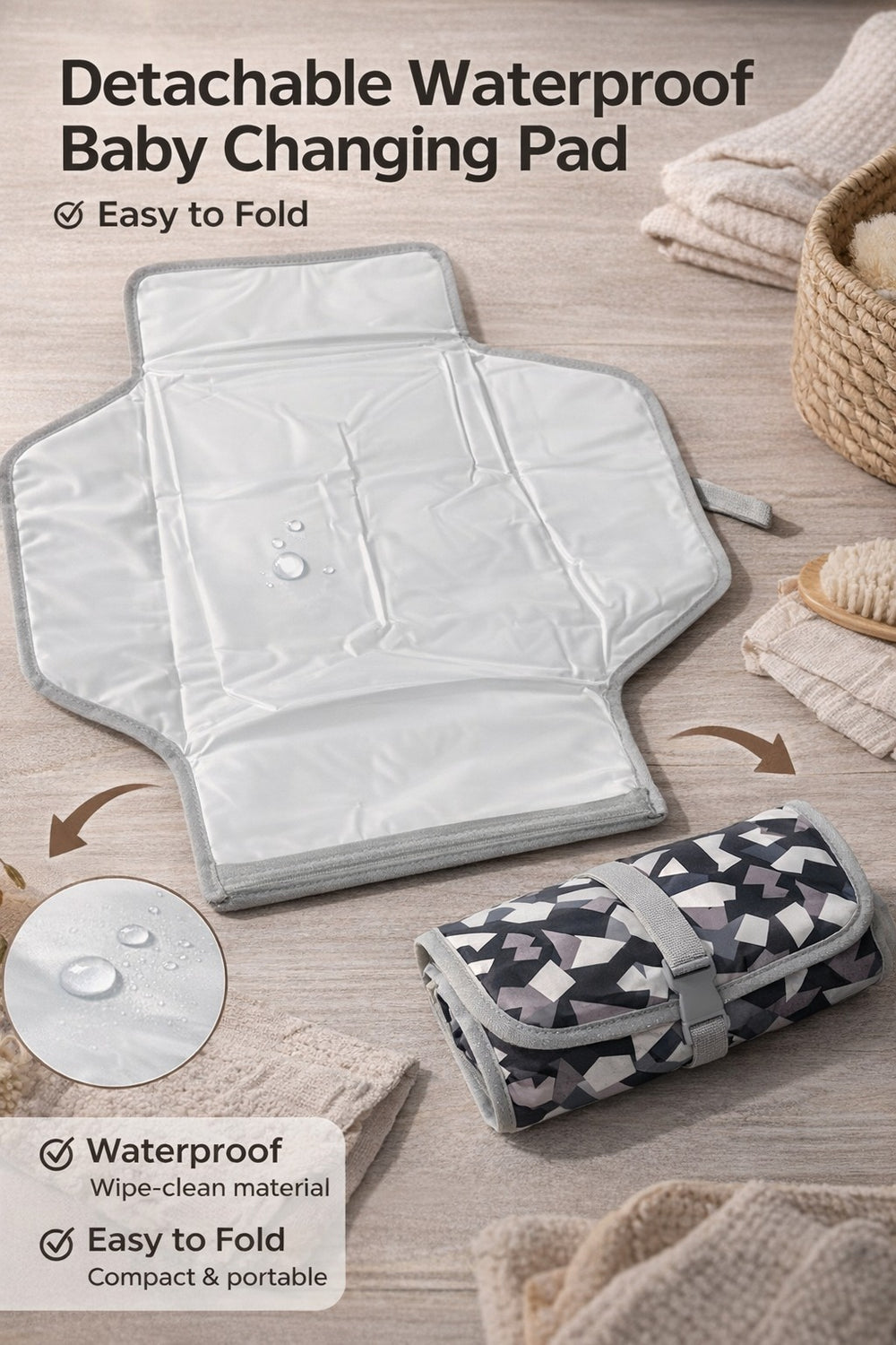 Multi-Functional Baby Changing Clutch- Black camouflage