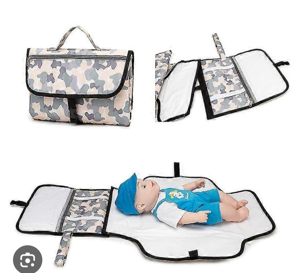 Multi-Functional Baby Changing Clutch- Black camouflage