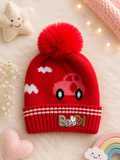 Woolen cap car pom pom (Red)