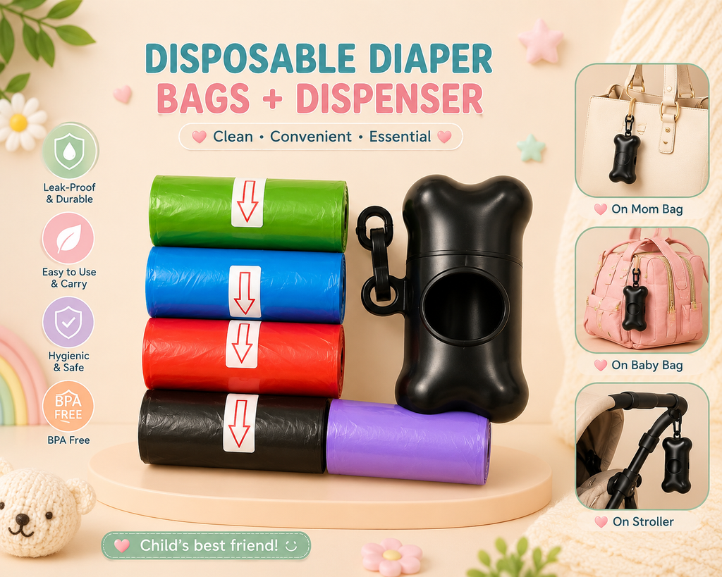 Disposable Trash bags with Dispenser (Black)