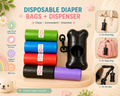 Disposable Trash bags with Dispenser (Black)