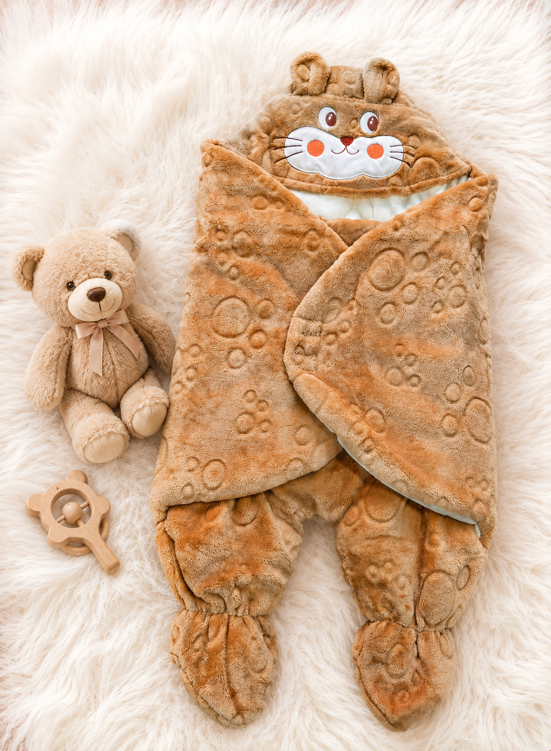 Luxury Baby Sleeping Bag / Swaddle (Brown)