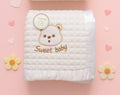Baby Blanket white bear embossed