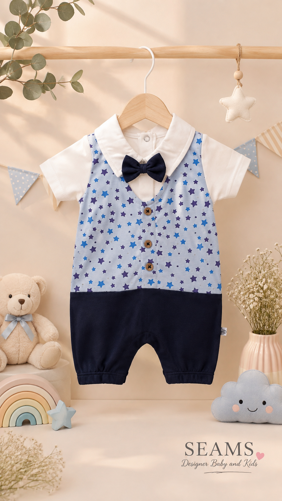 Little Star Gentleman Romper (0–3 Months)