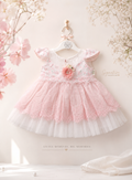 Exclusive pink floral frock with leggings (3-24 months)