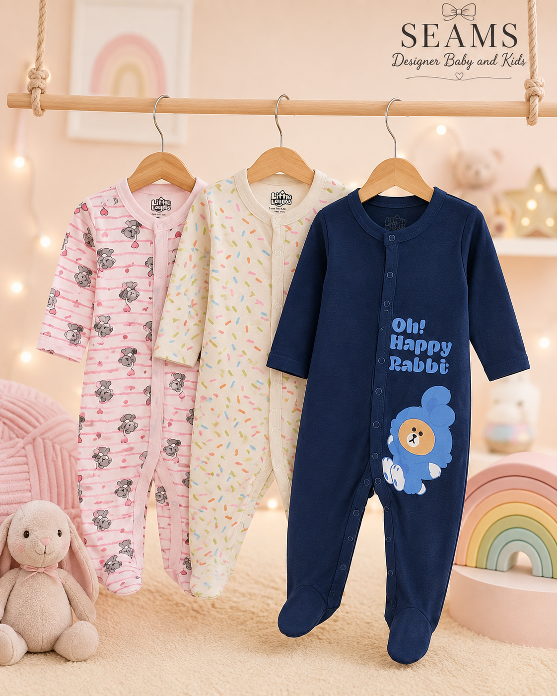 Premium Baby Romper Pack – 3 Pcs Comfort Collection (3-6 Months)