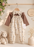 Full Romper Brown 3pcs set