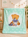 Plush Baby Blanket Large(Teddy bear green) 50"x40"