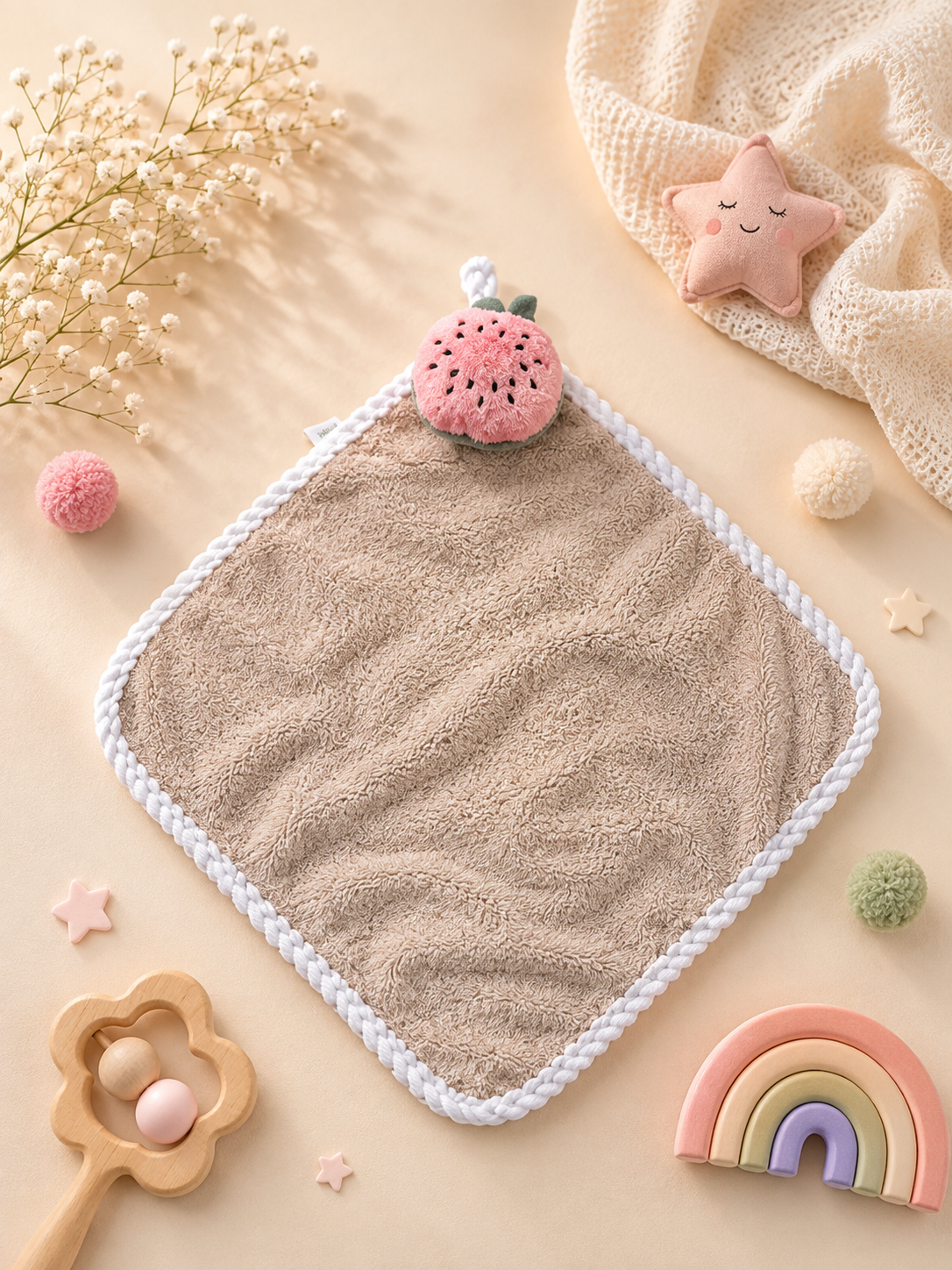 Hankies/burp cloth/Hand towel (brown)