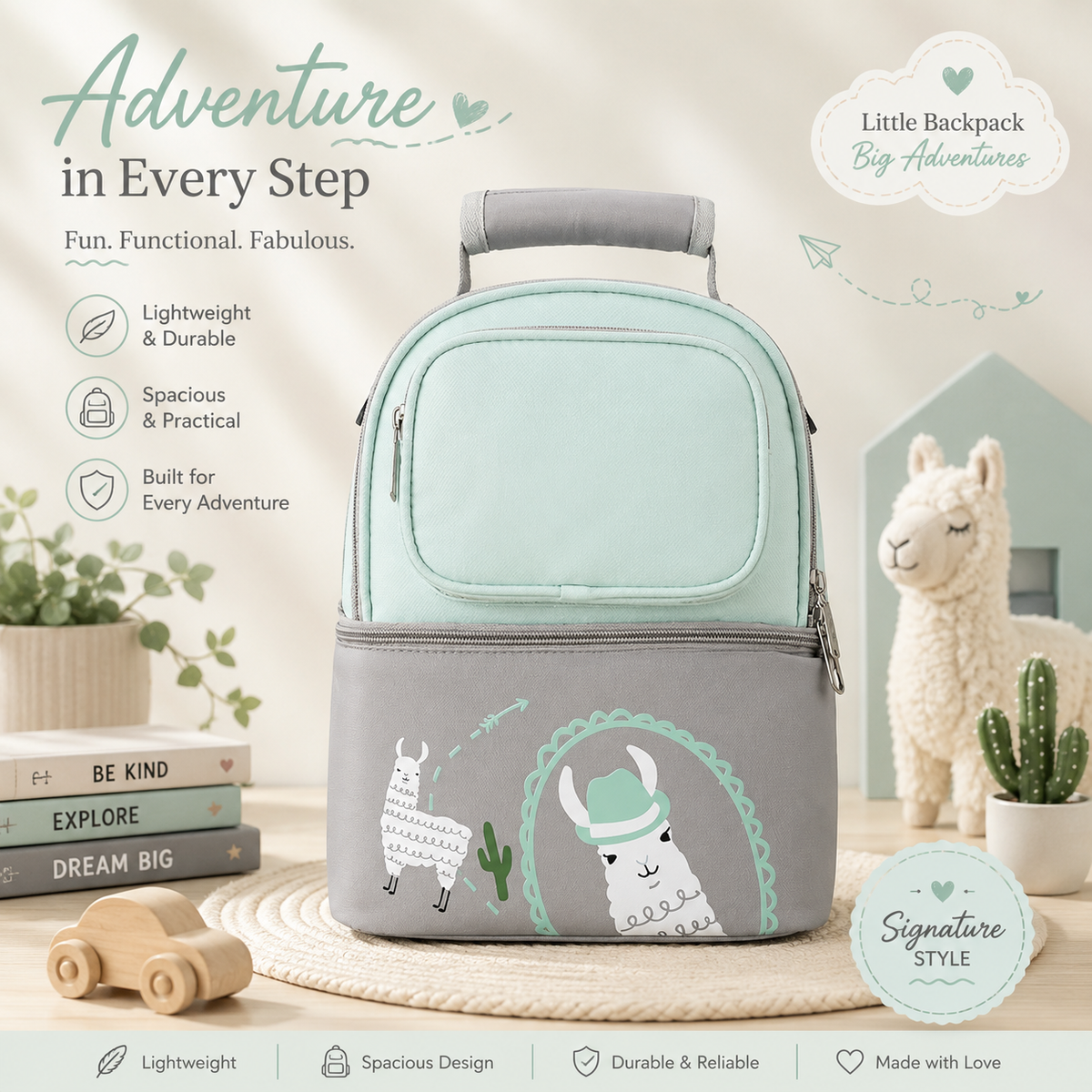 Luxury Waterproof Dual Compartment Baby Diaper Bag Teal