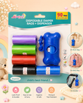 Disposable Trash Bags with Dispenser (Blue)