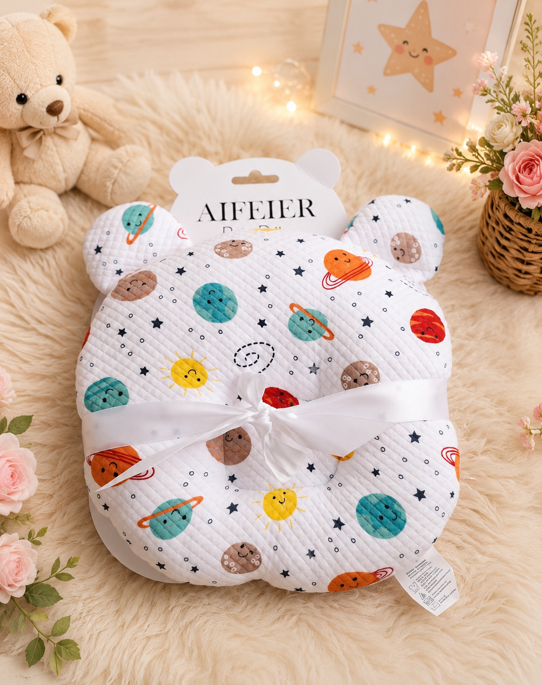 Baby Head Shaping Pillow – Colourful Planets