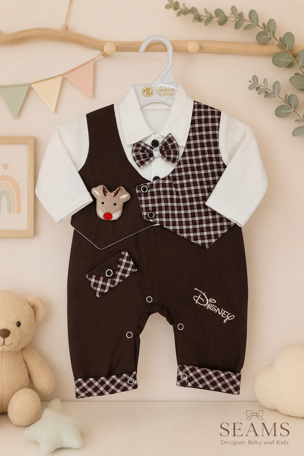 Little Gentleman Formal Romper Brown (6–9 Months)
