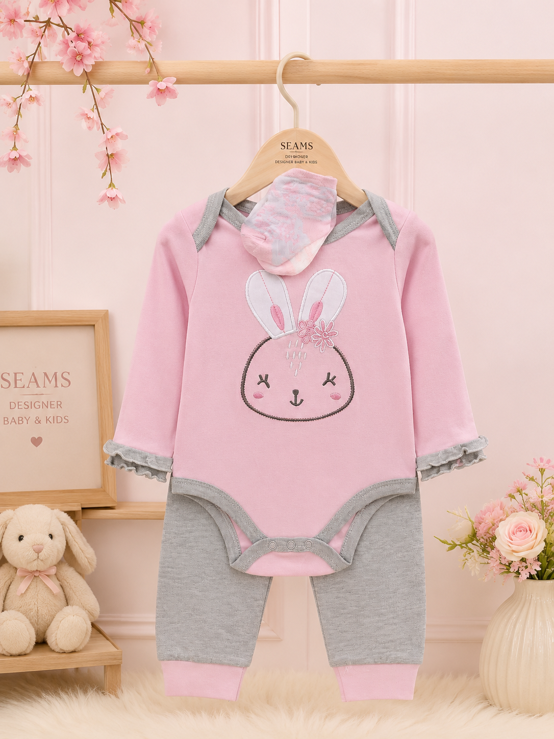 3-Piece bunny Baby Bodysuit Set (Copy)