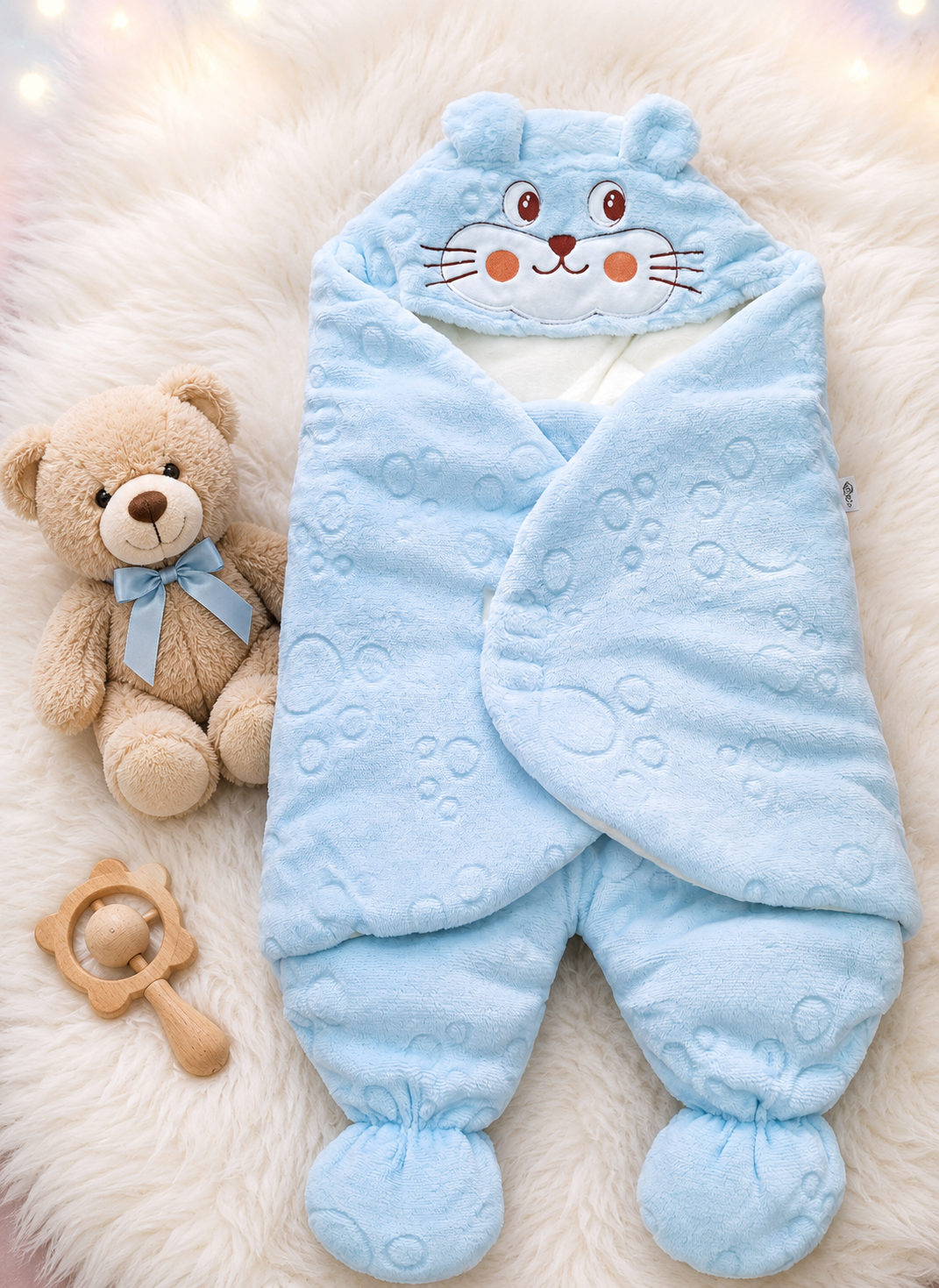 Luxury Baby Sleeping Bag / Swaddle (Blue)