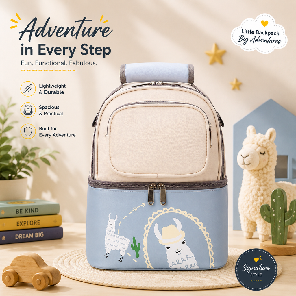 Luxury Waterproof Dual Compartment Baby Diaper light blue