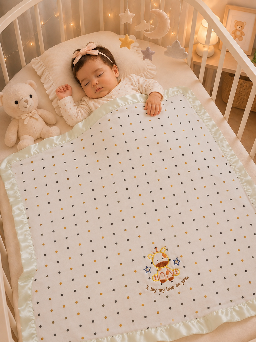 Baby Blanket dotted offwhite