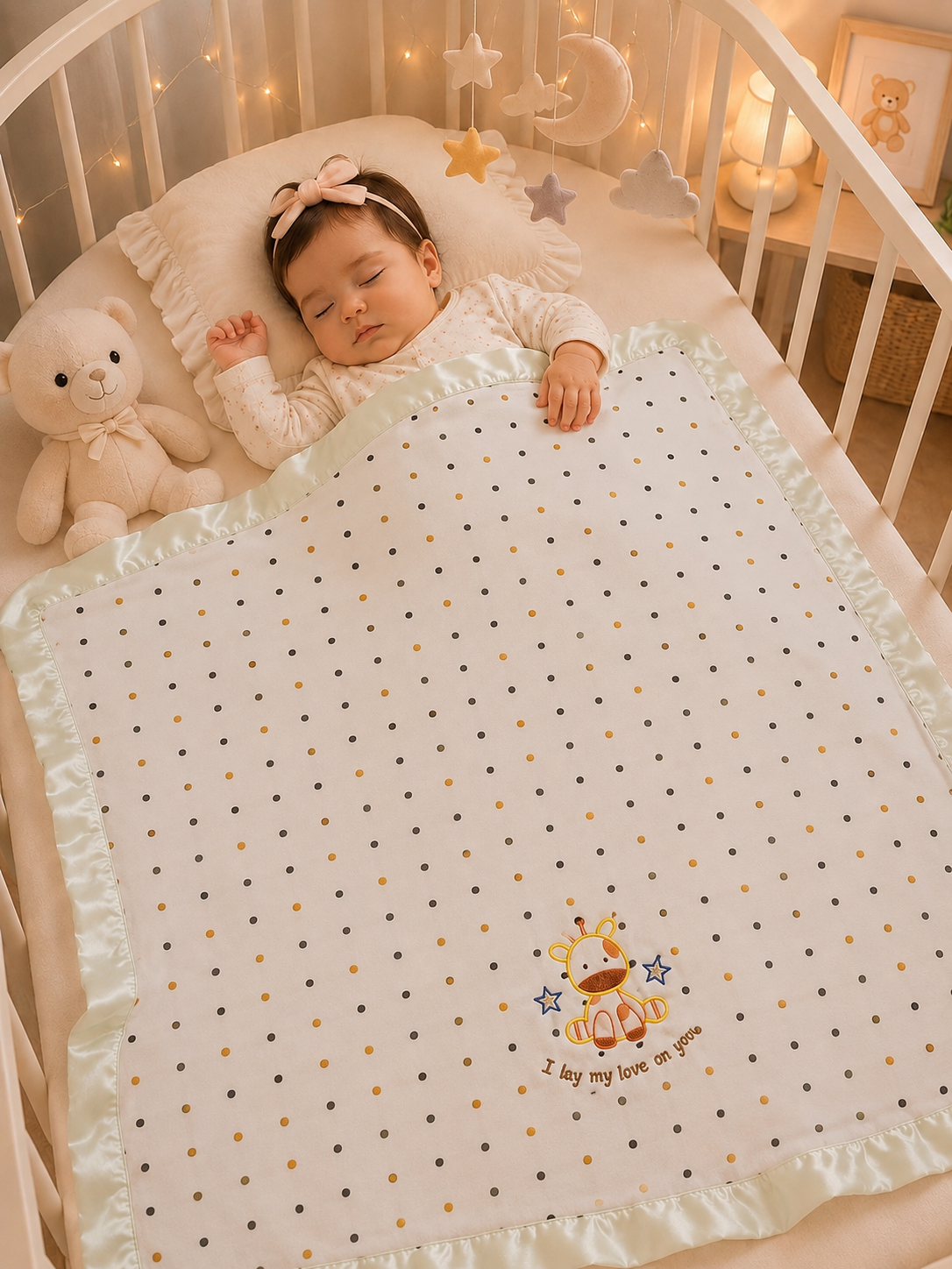 Baby Blanket dotted offwhite