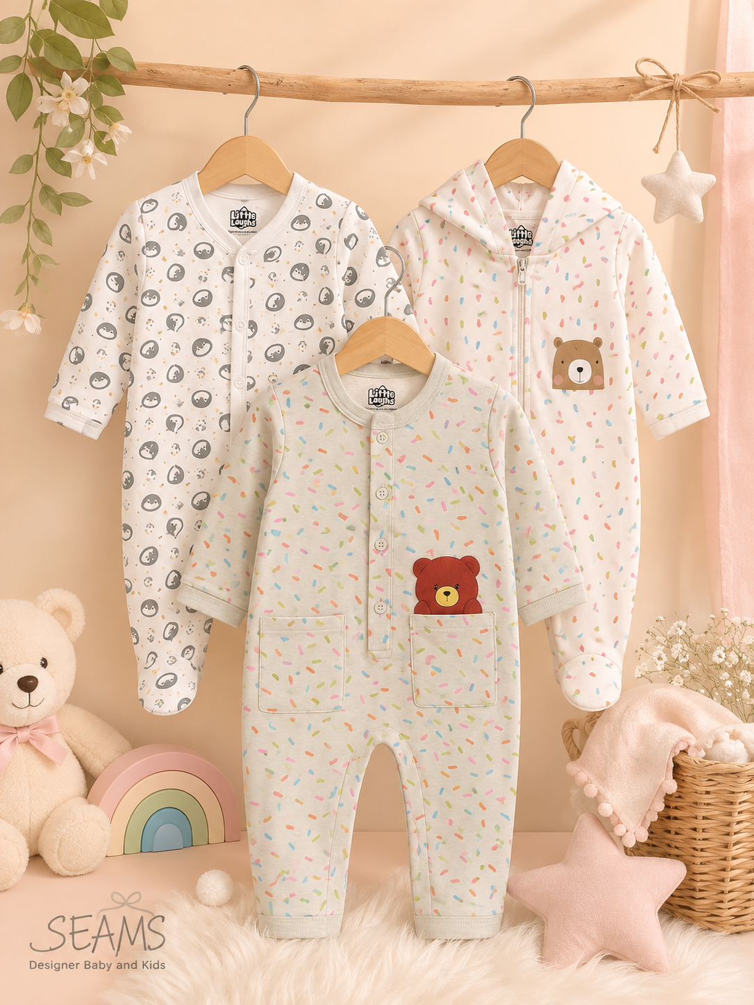 Premium Baby Romper Pack – 3 Pcs Comfort Collection (6-9 Months)