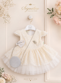 Exclusive white floral frock with leggings and bag (0-24 months)