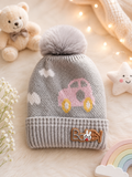 Woolen cap car pom pom (Grey)